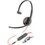 Auricular Poly Blackwire 3215 + Adaptador Usb-C/A/ Con Micró