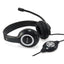 Auricular Equip Usb + Microfono Flexible Control De Volumen Negro