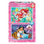 Puzzle Ariel + Jasmine Princesas Disney 2X48Pzs
