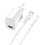 Kit Cargador Qcharx Artemisia 3a 18w + Cable Usb A Micro Blanco