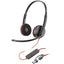 Auriculares Poly Blackwire 3220 + Adaptador USB-C/A/ con Micrófono/ USB Tipo-C/ Negro