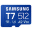 Tarjeta de Memoria Samsung P7 512GB microSD XC/ Clase 10/ 170MBs