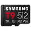 Tarjeta de Memoria Samsung P9 512GB microSD XC/ Clase 10/ 200MBs
