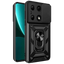 Funda Armadura Militar para Xiaomi Redmi Note 13 Pro 4G / Poco M6 Pro 4G con Protección de Cámara, Soporte Metálico y Anillo Negro