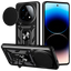 Funda Armadura Militar para Xiaomi Redmi Note 14 Pro Plus 5G con Protección de Cámara, Soporte Metálico y Anillo Negro