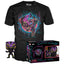 Funko pop! black panther (black light) exclusivo + camiseta talla m black panther