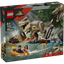 Lego jurassic world huida por el río y t. rex a la caza