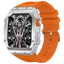 LEMFO AK55 Plata con Correa de Silicona Naranja - Reloj inteligente