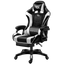 Silla Gaming PowerGaming Negro/Blanco con Reposapiés