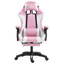 PowerGaming Silla 7 puntos de Masaje Reposapiés Blanco+Rosa
