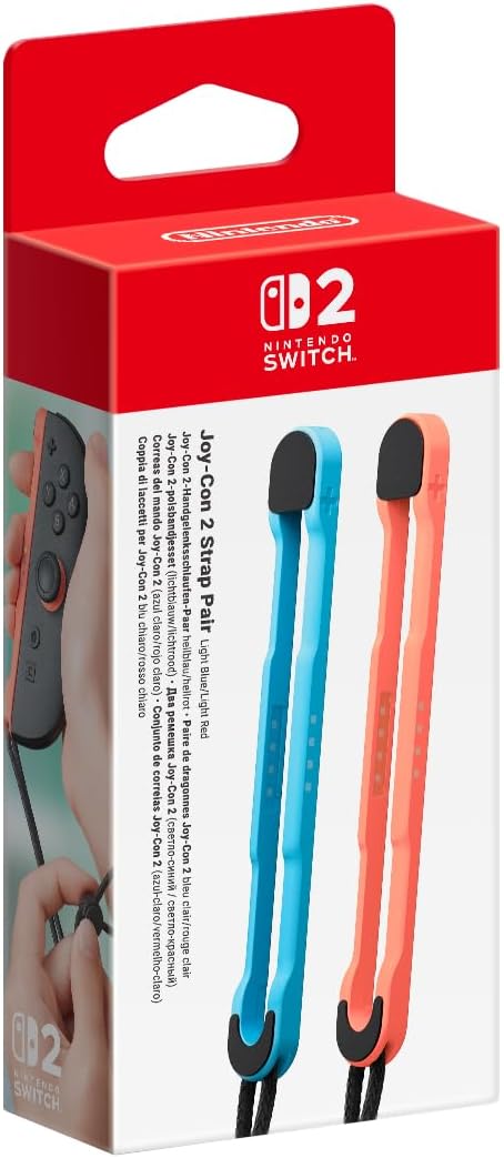 Joy-Con Strap (Pareja) Azul Claro/Rojo Claro Switch 2 NINTENDO SWITCH 2 (Accesorios)