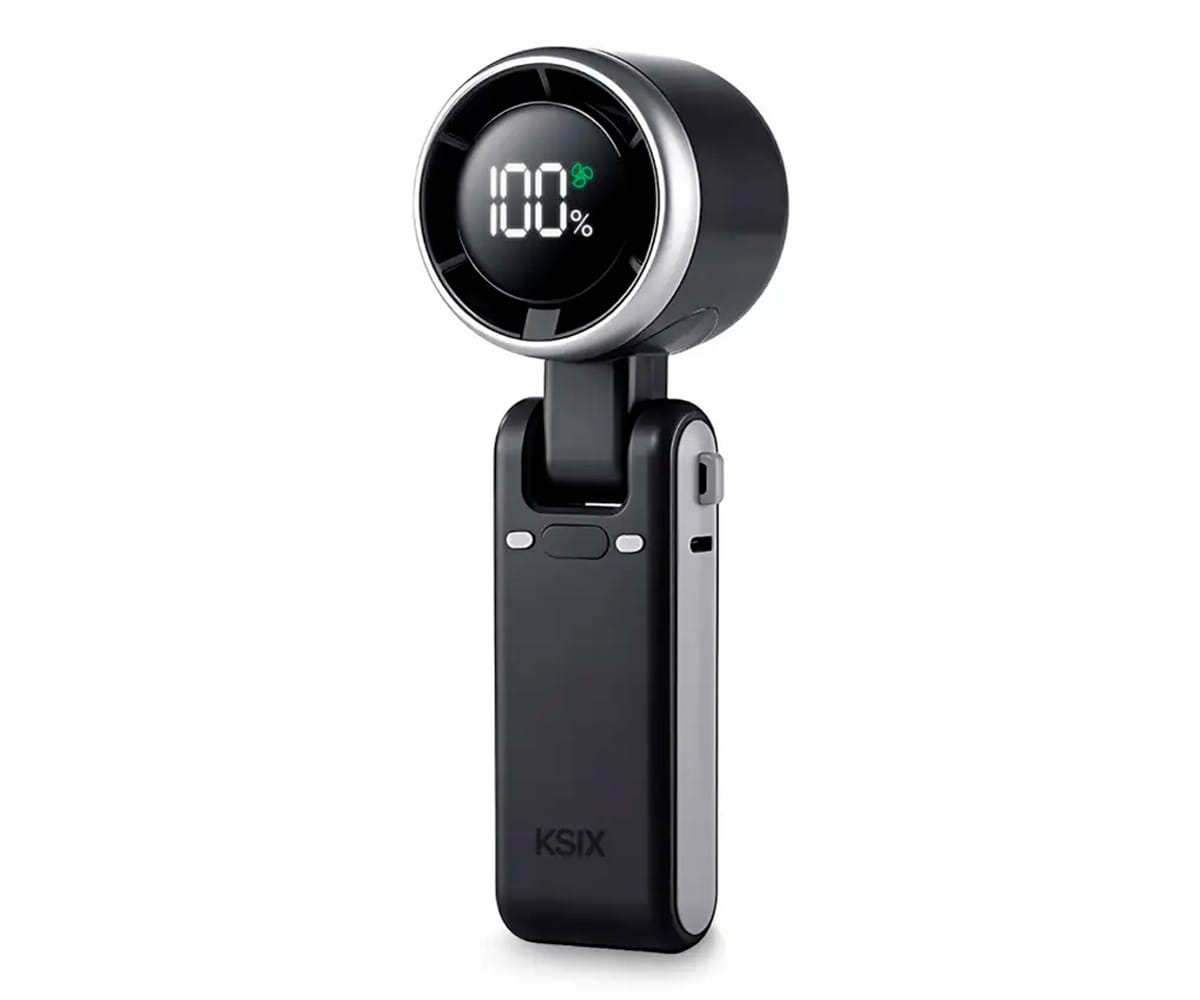 Ksix Airgo Flex 180 Gris / Ventilador Portátil Plegable De 5 Velocidades