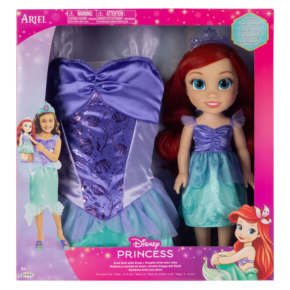 Mueca Ariel + Disfraz La Sirenita Disney 38Cm