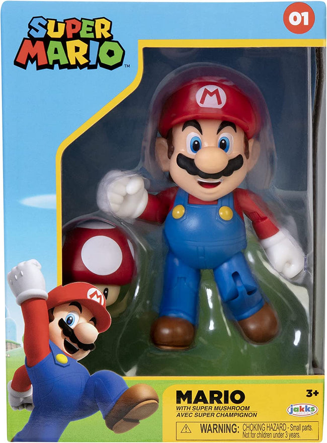 Nintendo - Figura Mario 10 Cm & Super Mushroom Hover Image