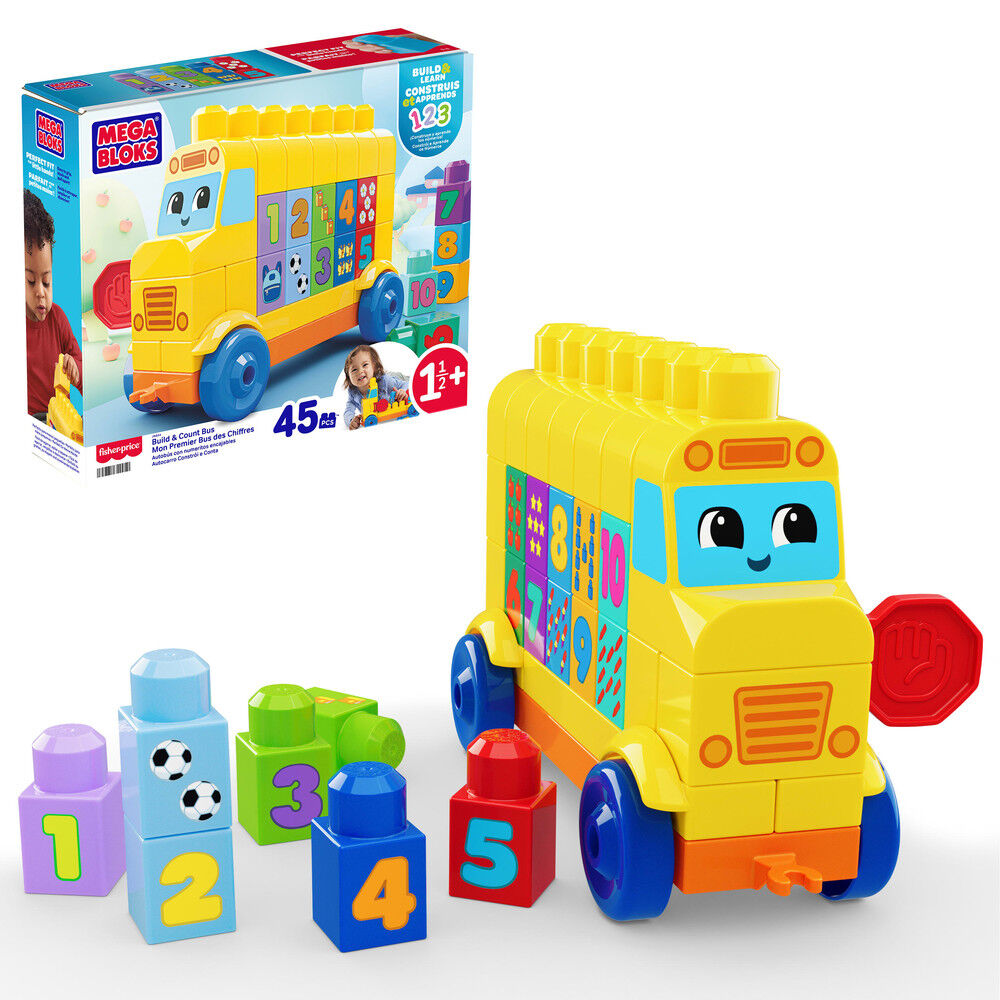 Autobus Numeros Encajables Mega Bloks 45Pzs