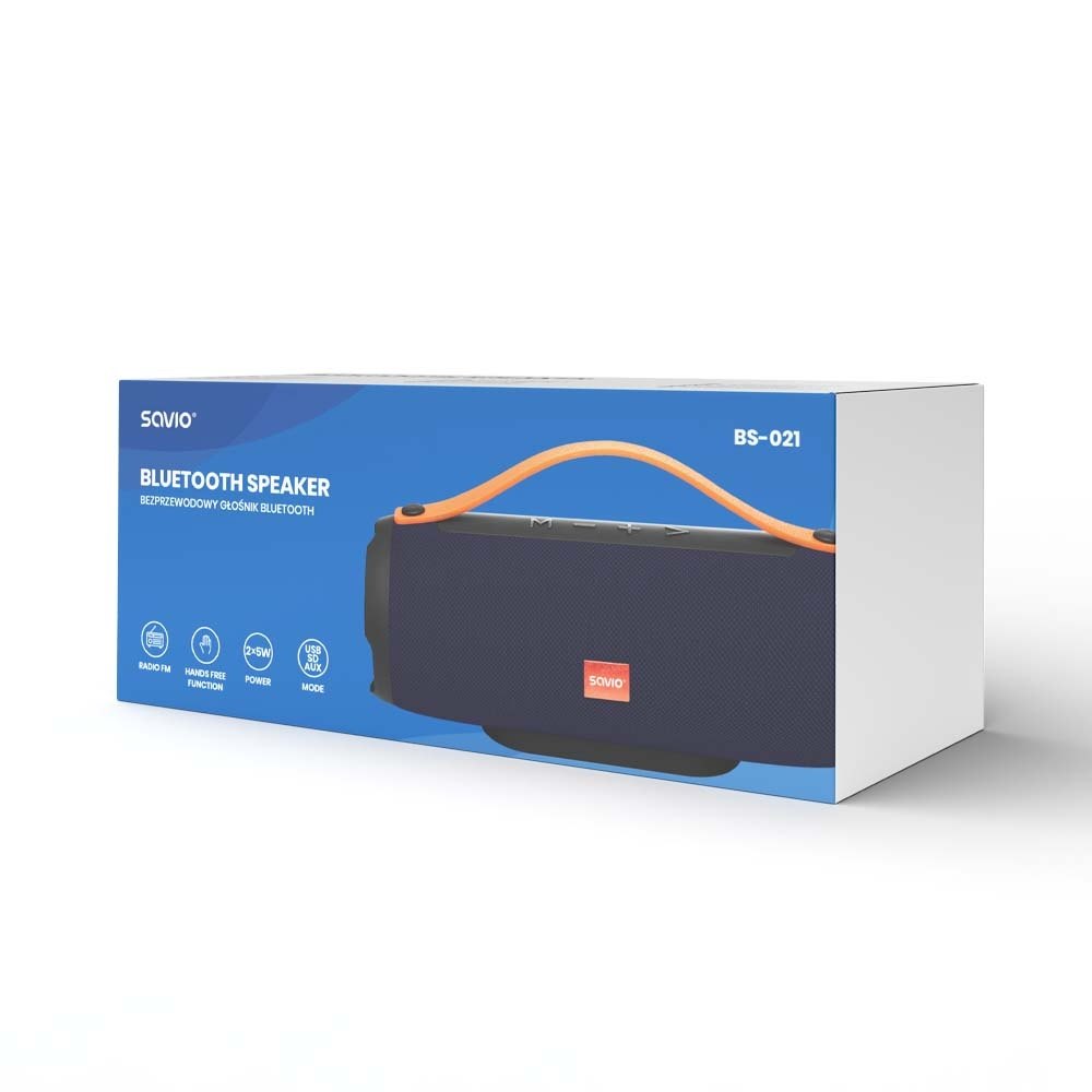 Altavoz Portatil Bluetooth 10w Azul Savio Bs-021