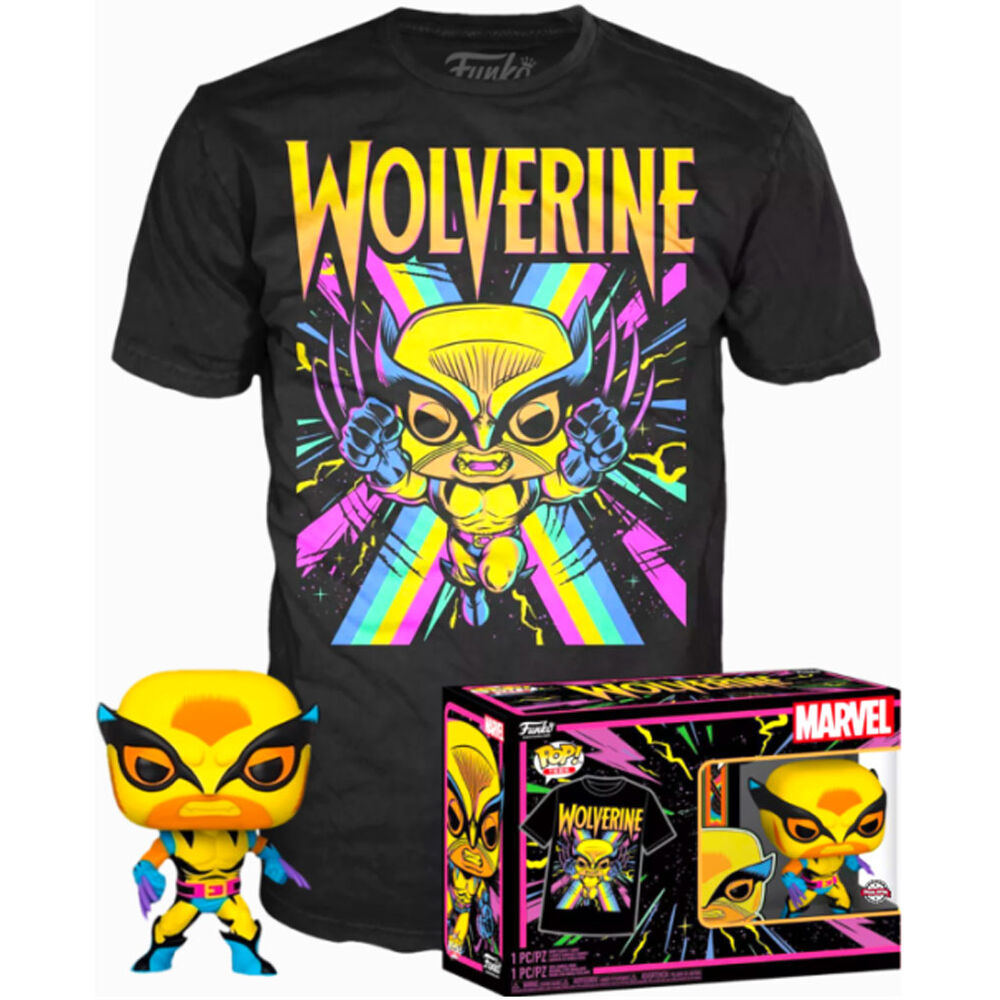 Set Figura Pop & Tee Marvel Wolverine Black Light