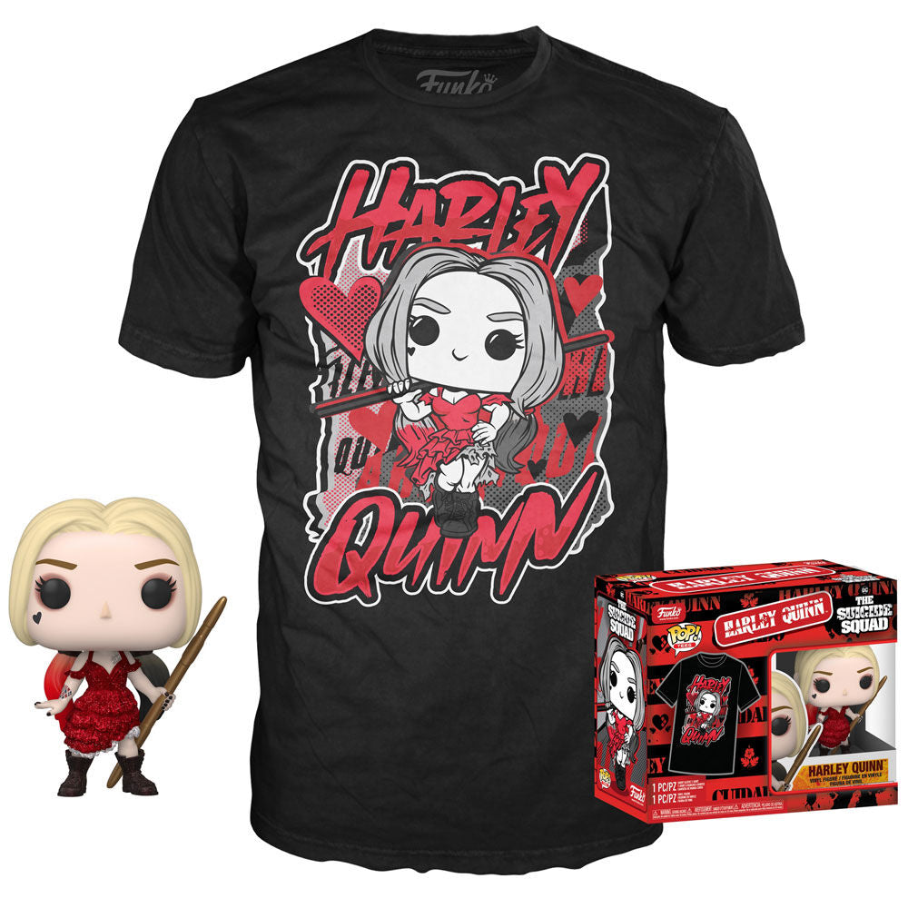 Set Figura Pop & Tee Dc Comics Escuadron Suicida Harley Quin
