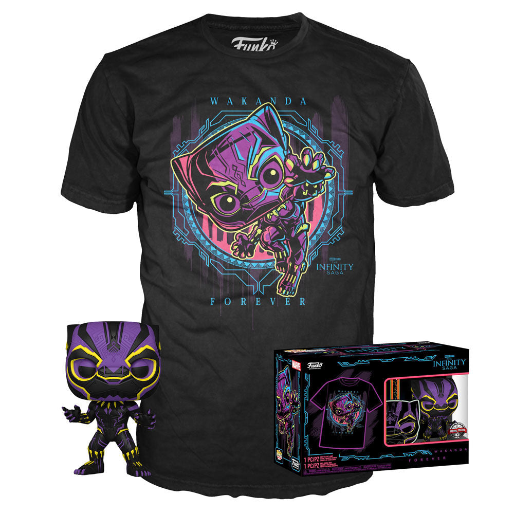 Set Figura Pop & Tee Marvel Wakanda Forever Black Panther Ex