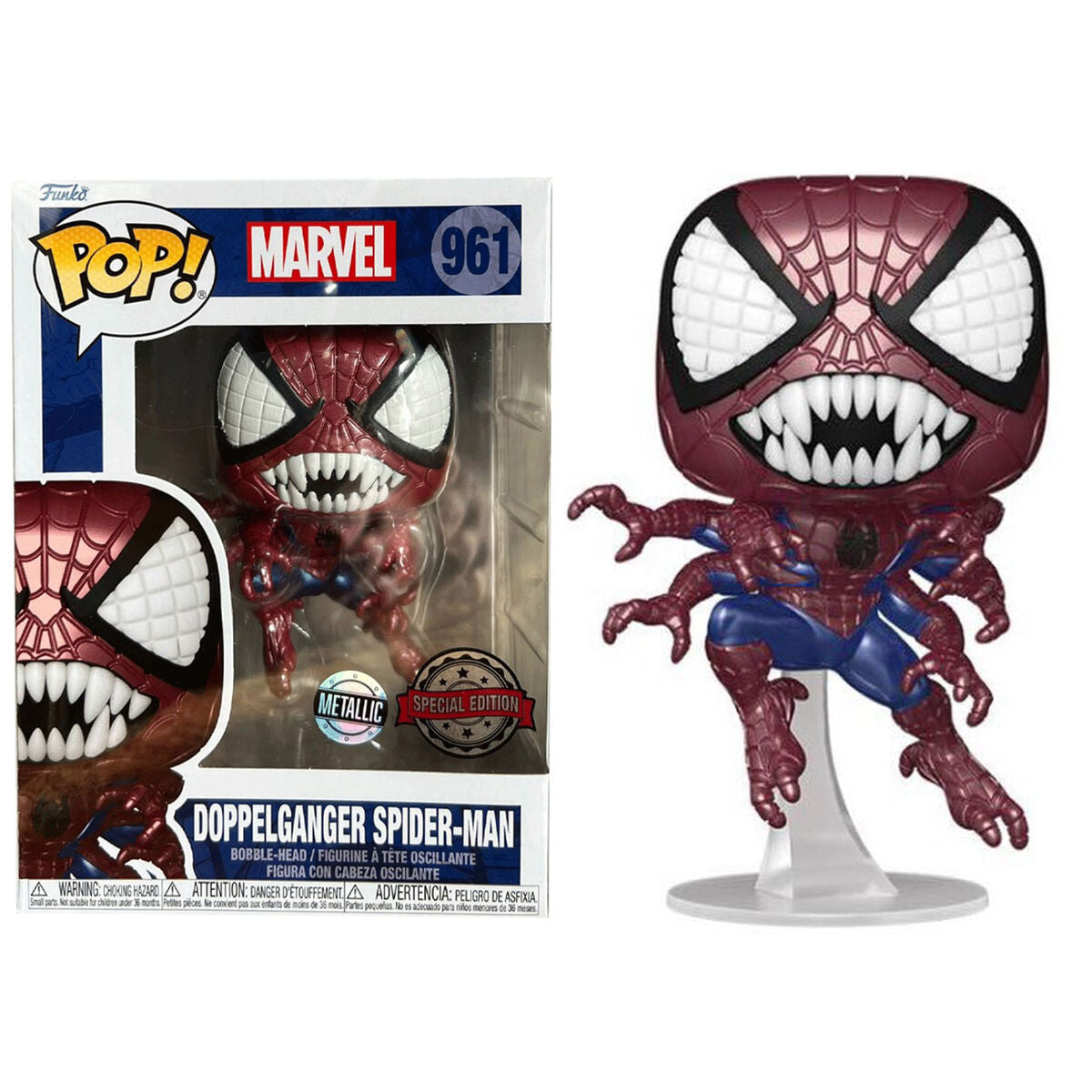 Figura Funko Pop Marvel Doppelganger Spider Man [Metallic] [