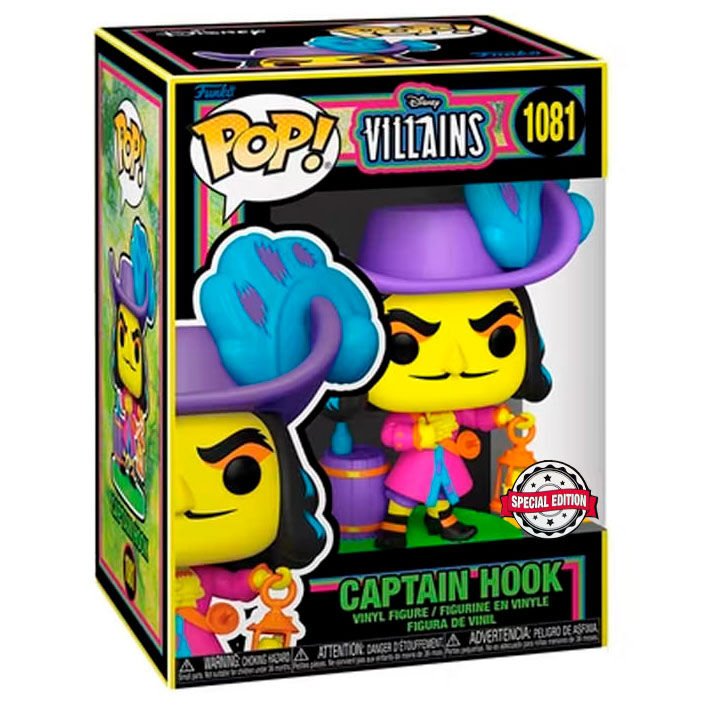 Figura Pop Disney Villains Hook Black Light Exclusive