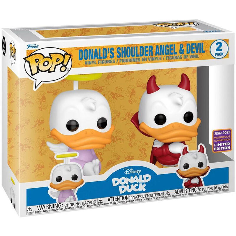 Blister 2 Figuras Pop Disney Donald Duck - Donald Angel & De