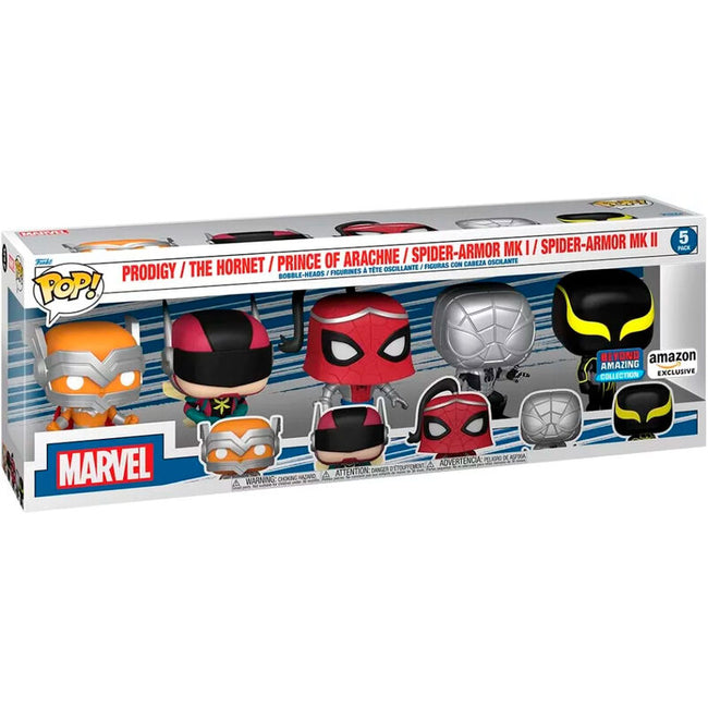 Blister 5 Figuras Pop Marvel Spiderman Exclusive Hover Image