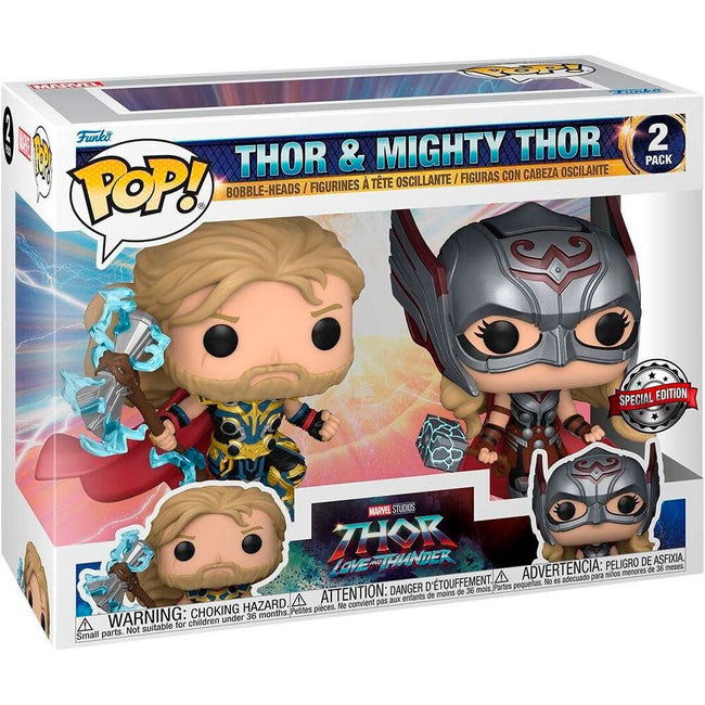 Blister 2 Figuras Pop Marvel Thor Love And Thunder Thor & Mi Hover Image