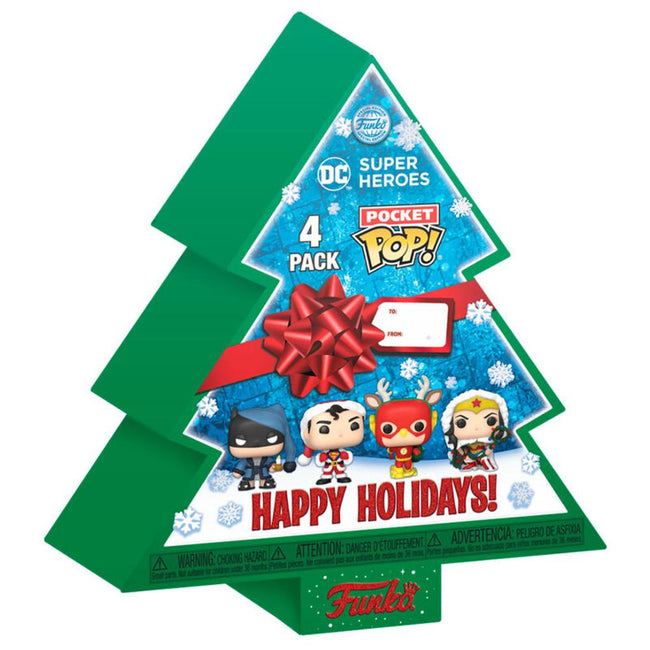 Arbol Con 4 Figuras Pocket Pop Dc Comics Happy Holidays Hover Image
