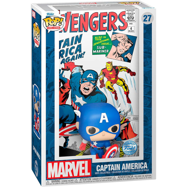 Figura Pop Comic Cover Marvel Avengers Capitan America Hover Image