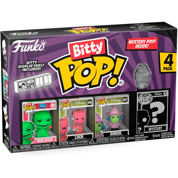 Blister 4 Figuras Bitty Pop Disney Pesadilla Antes De Navida Hover Image