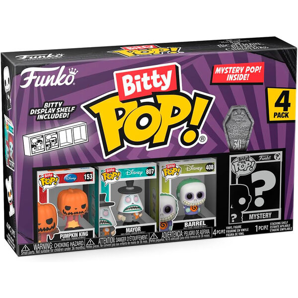 Blister 4 Figuras Bitty Pop Disney Pesadilla Antes De Navida Hover Image