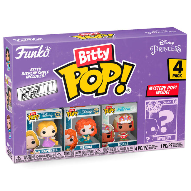 Blister 4 Figuras Bitty Pop Disney Princesas Rapunzel Hover Image