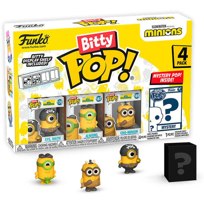 Blister 4 Figuras Bitty Pop Minions Series 1 Hover Image
