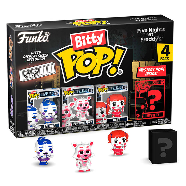 Blister 4 Figuras Bitty Pop Five Nights At Freddys Ballora Hover Image