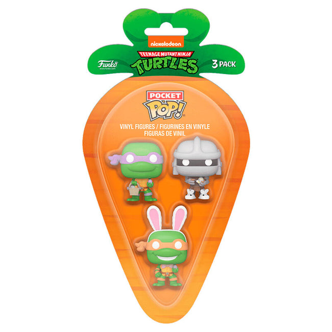 Blister 3 Figuras Carrot Pocket Pop Tortugas Ninja Donatello Hover Image