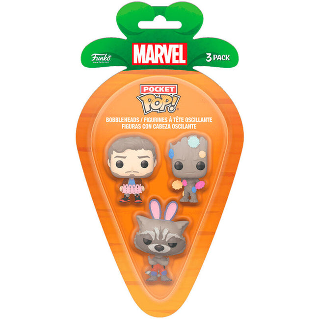 Blister 3 Figuras Carrot Pocket Pop Marvel Guardianes De La Hover Image