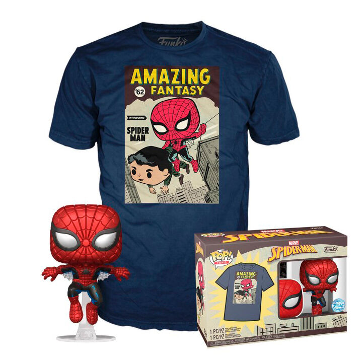 Set Figura Pop & Tee Marvel Spiderman Comic Cover