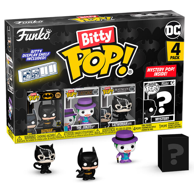 Blister 4 Figuras Bitty Pop Dc Comics Batman 85Th Anniversar Hover Image