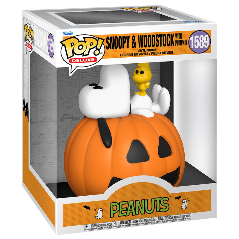Figura Pop Deluxe Peanuts Snoopy & Woodstock With Pumpki
