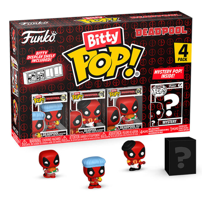Blister 4 Figuras Bitty Pop Marvel Deadpool Bathtime Hover Image