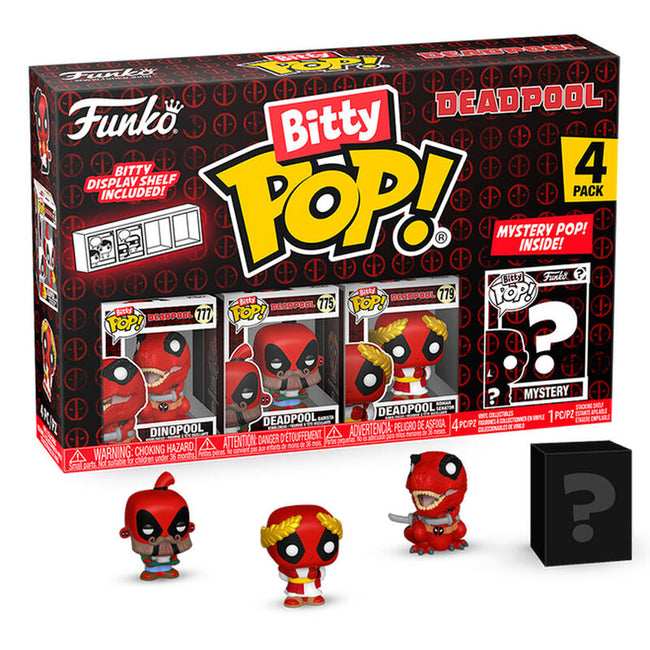 Blister 4 Figuras Bitty Pop Marvel Deadpool Dinopool Hover Image