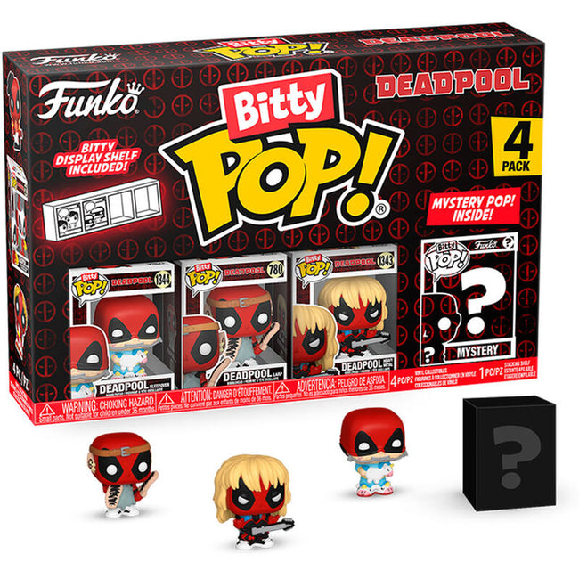 Blister 4 Figuras Bitty Pop Marvel Deadpool Sleepover Hover Image
