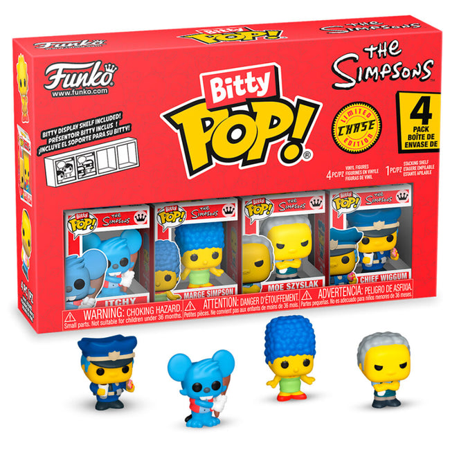 Blister 4 Figuras Bitty Pop Los Simpsons Itchy Hover Image