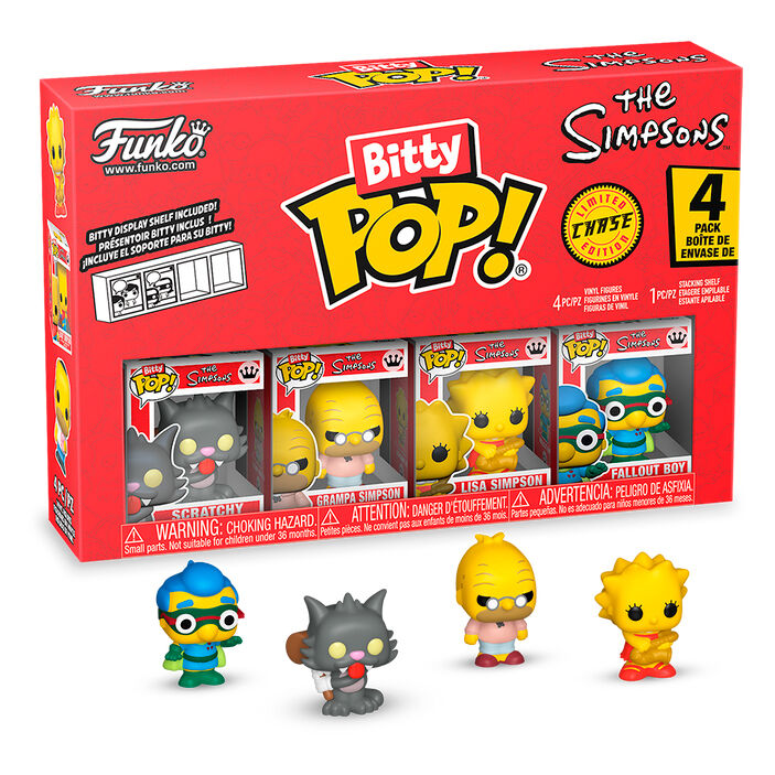 Blister 4 Figuras Bitty Pop Los Simpsons Scratchy