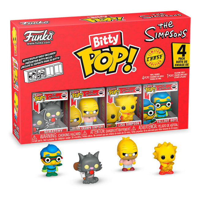 Blister 4 Figuras Bitty Pop Los Simpsons Scratchy Hover Image