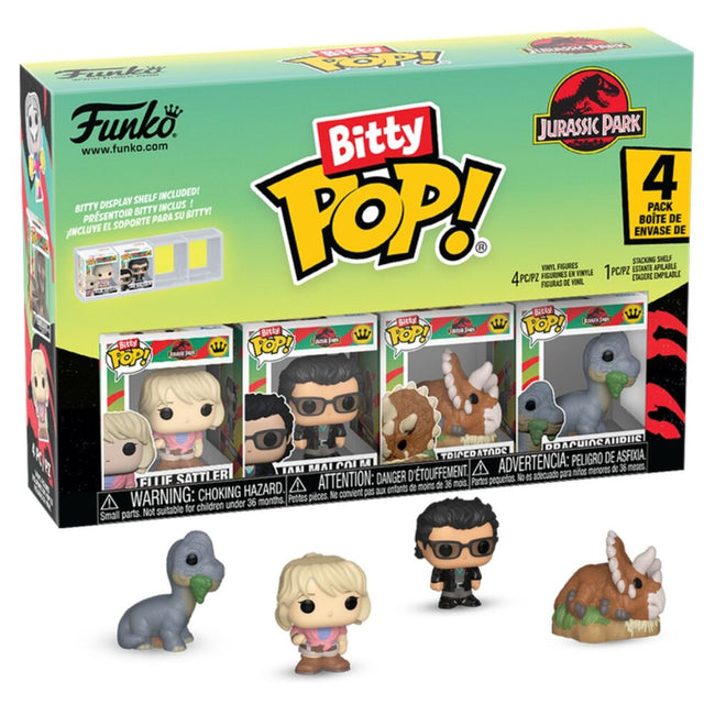 Blister 4 Figuras Bitty Pop Jurassic Park Triceratops Hover Image