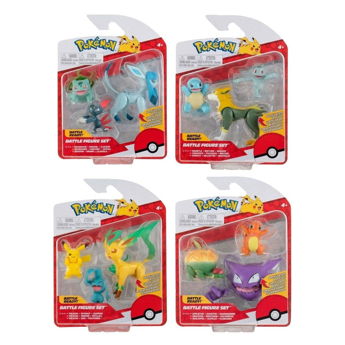 Pack De 3 Fuguras Pokemon Batalla Ola 10 Surtido De 4