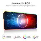 Alfombrilla Subblim Chip LED RGB 9 Colores Negro