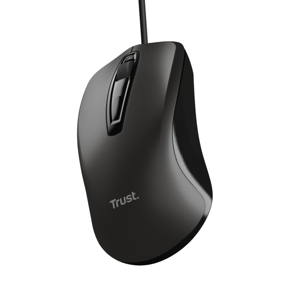 MOUSE TRUST BASICS USB 3 BOTONES Y RUEDA DESPLAZAMIENTO 1200DPI COLOR NEGRO 24657
